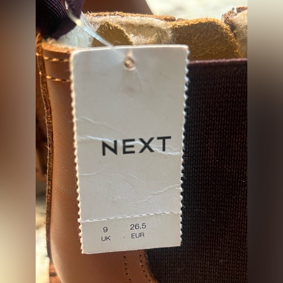 NWT Next little boy leather boots with fuzzy lining size USA 10 (kid) - Picture 5 of 10